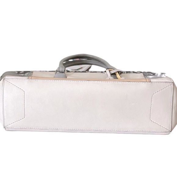 Coach Two-Tone Beige and Light Gray Leather Shoulder Tote with Tassels- Candace - Picture 6 of 12